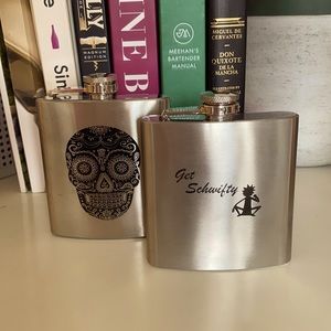 2 6oz Stainless Steel Flasks